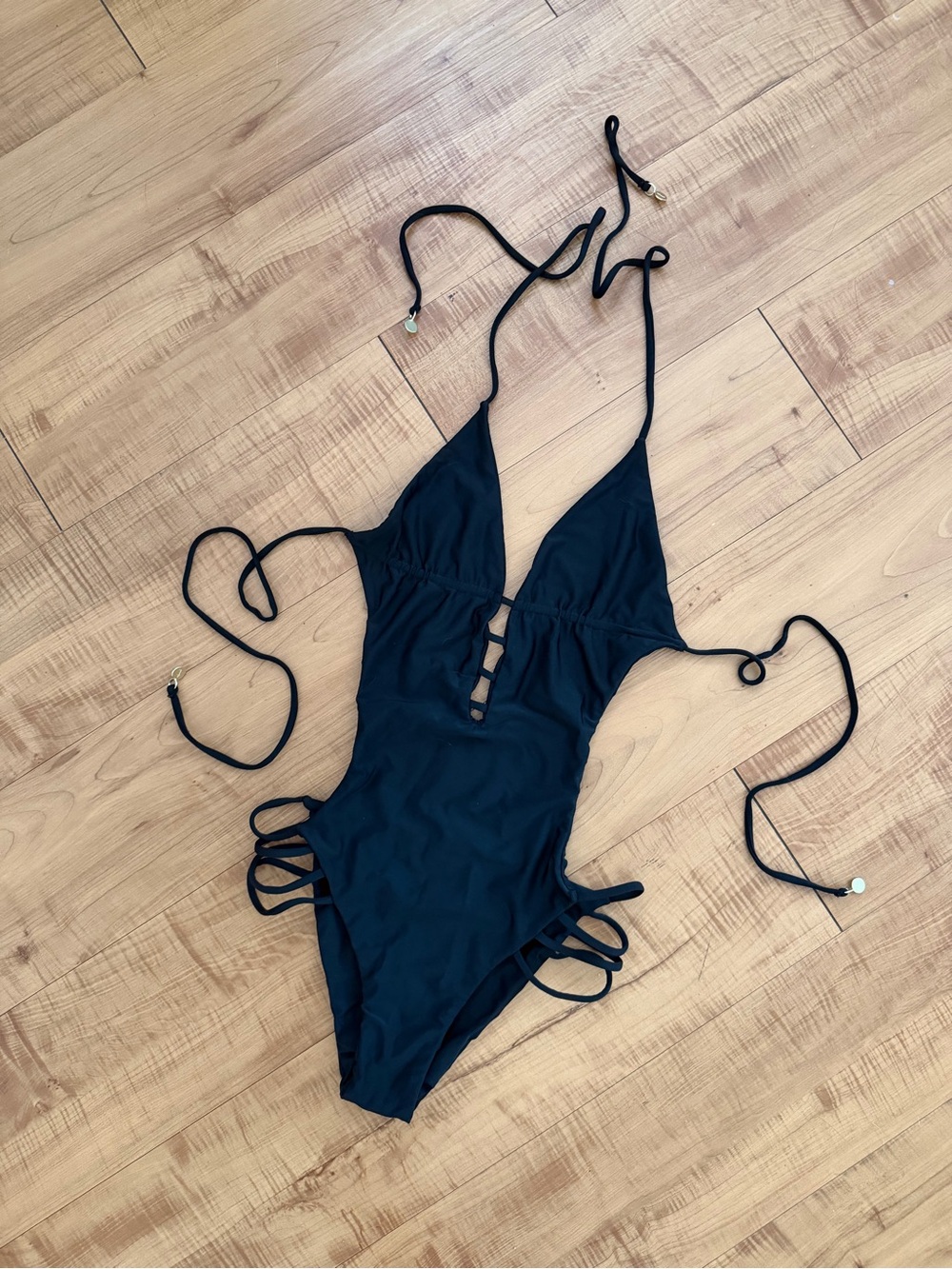 One-Piece Swimsuit with Strappy Details